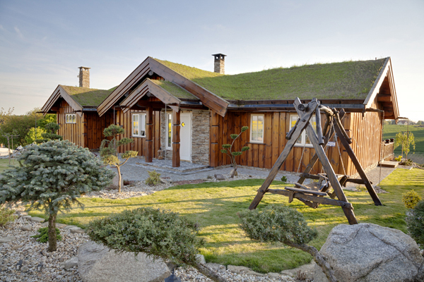 Drewniane Zielone Domy